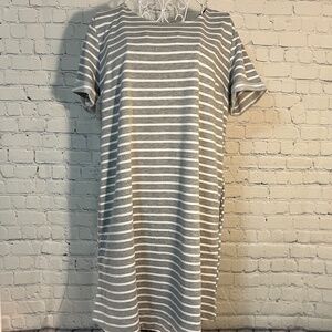 Hem & Thread Grey Striped Dress NWT